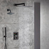 oil rubbered bronze Wall 12 Inch or 16 inch led Light Rainfall Shower Head Wall Mount 6 Inch Regular High Water Pressure Shower Head 3 Way Thermostatic Shower Faucet Each Function Work All together and separately