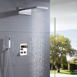 22'' Chrome 3 way thermostatic valve Rain &  Waterfall Shower Faucet