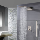 22'' Brushed nickel 3 way Thermostatic display valve Rain & Waterfall Shower Faucet