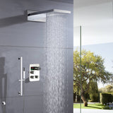 22'' Chrome 3 way thermostatic valve Rain &  Waterfall Shower Faucet