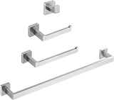 4 pieces square Bathroom Hardware Set Towel Bar Towel Ring Toilet Paper Holder Robe Hook Tower Holder,Wall Mounted