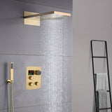 22inch Brushed gold 3 way  Digital display Shower faucet system rainfall and waterfall