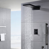 22'' Matte Black 3  Way Thermostatic Shower Faucet without body jets