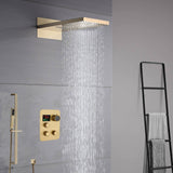 22inch Brushed gold 3 way  Digital display Shower faucet system rainfall and waterfall