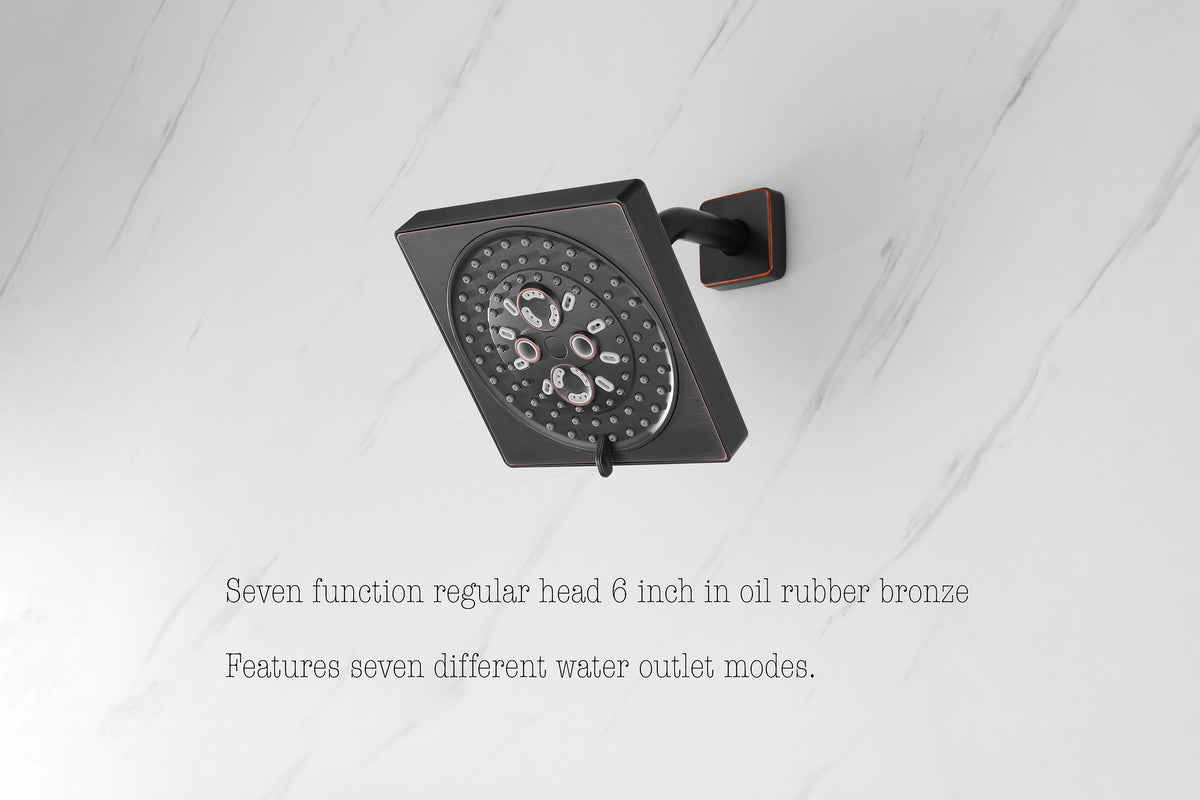 64 LED light Bluetooth Music 20-inch Rainfall Waterfall Flush Mounted Oil Rubbed Bronze 6-Way Thermostatic Shower Faucet System With Regular Heads And Handle Wand,Body Jets - Grolta Group USA