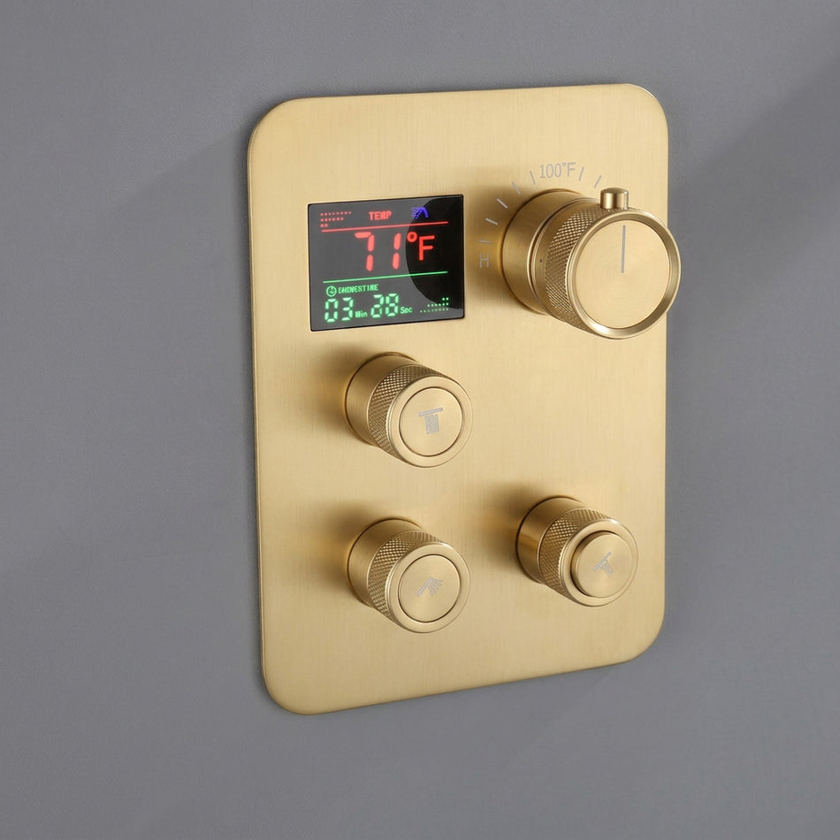 3 Way Thermostatic Valve with Digital Display  - Matte Black