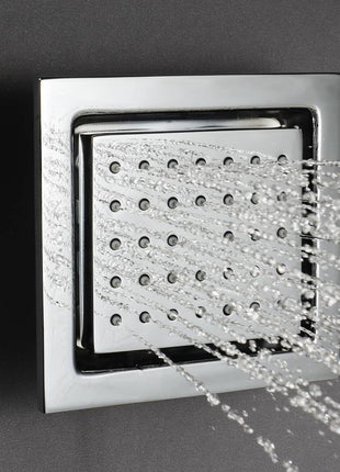 16inch 64 colors LED Chrome Flushed in  4 Way Thermostatic Shower Faucet with 4inch Body Jet