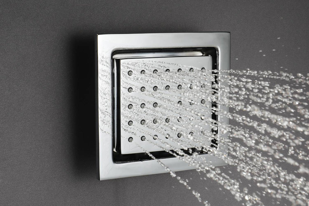 
                  
                    16inch 64 colors LED Chrome Flushed in  4 Way Thermostatic Shower Faucet with 4inch Body Jet
                  
                