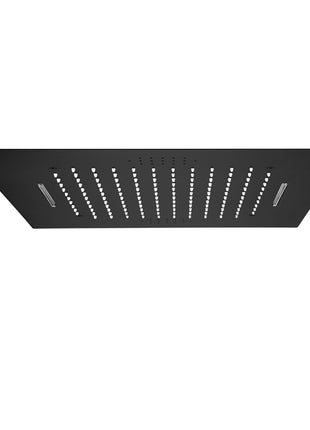 64 LED colors bluetooth music  20 inch Matte Black flushed on rainfall shower systems 3 way digital display thermostatic valve with Regular head and 6 body jets
