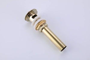 
                  
                    Brushed Gold Single Handle Bathroom Sink Faucet One Hole Deck Mount with pop up overflow brass drain
                  
                
