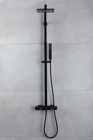 
                  
                    Matte Black 8 Inch Rainfall Shower Head 3 Way  Thermostatic exposed handle shower with tub faucet and handle shower
                  
                