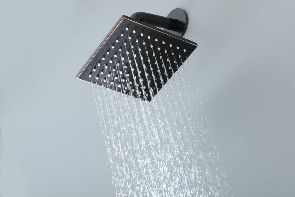 Oil Rubbed Bronze 6 inch Regular shower head 2 way Shower Faucet System with big tub spout