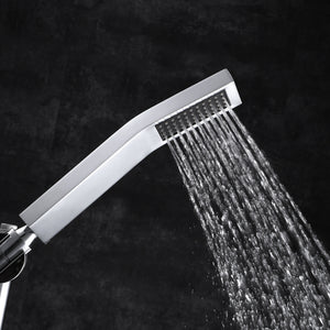 
                  
                    Chrome Flush in 31'' x 23'' Rainfall Shower Head Faucet 6 Function Digital display Thermostatic Mixer Valve with 6 pcs (4 x 4 inch) body jets
                  
                