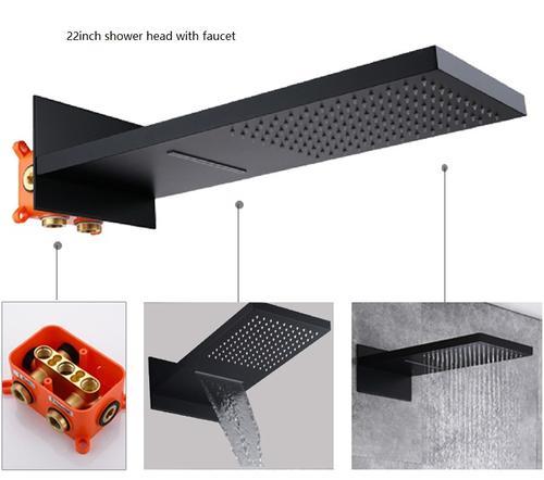 22inch matte black shower heads