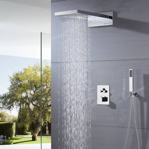 
                  
                    22'' Chrome 3 way thermostatic valve Rain &  Waterfall Shower Faucet
                  
                