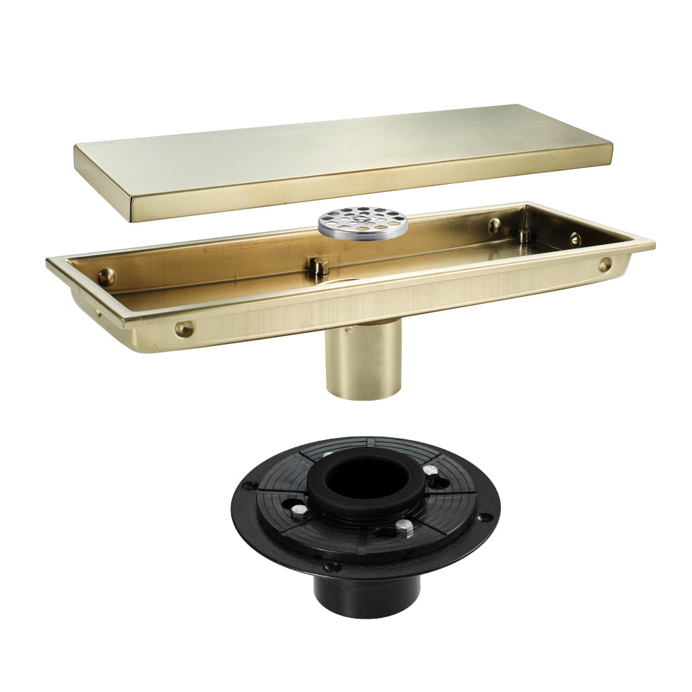 
                  
                    Brushed Gold stainless floor drain 11.8inch x 4.3 inch
                  
                