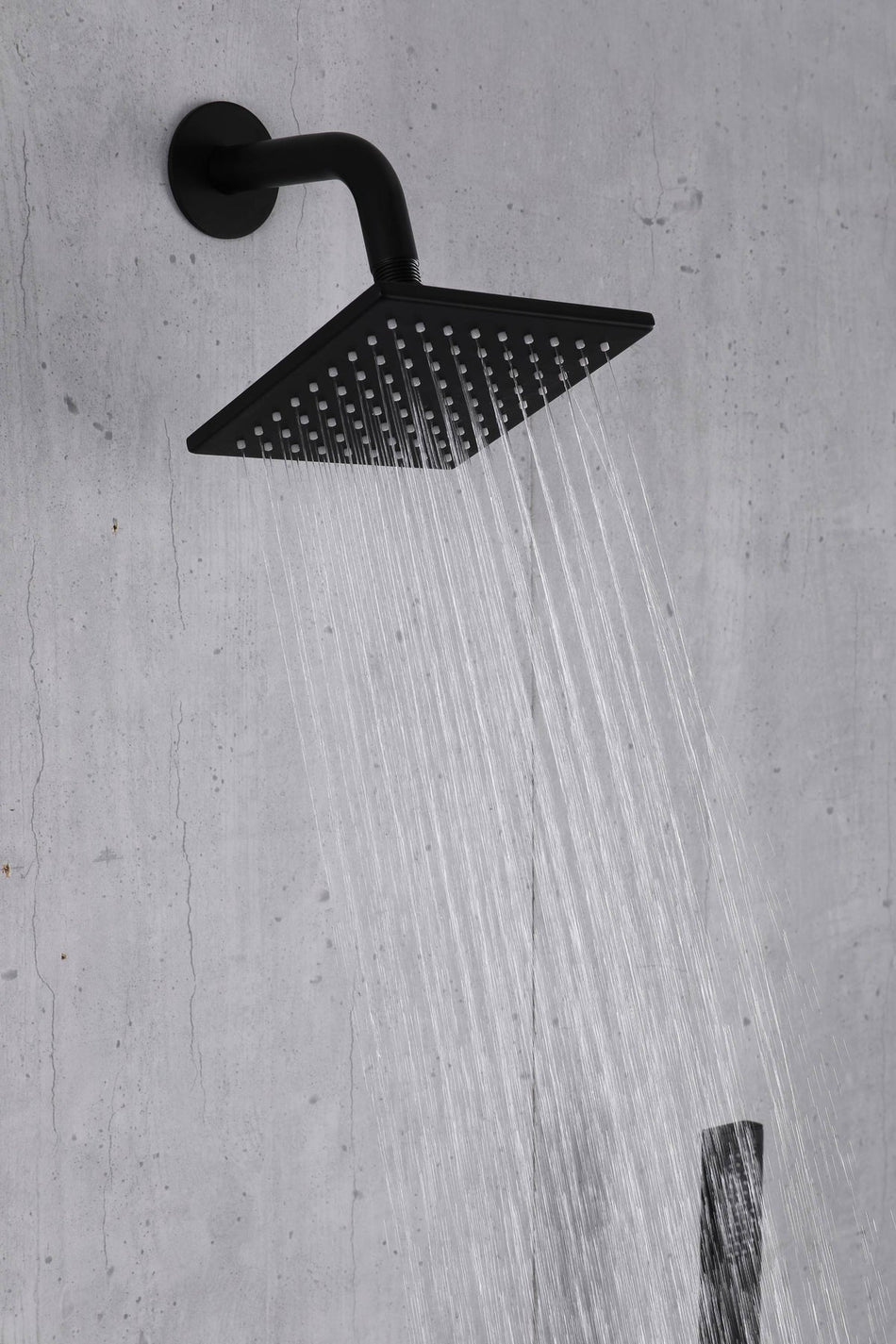 Matte black 20 inch mist rainfall LED shower head system 4 way thermostatic shower faucet with wall mount 6 inch high water pressure regular shower head