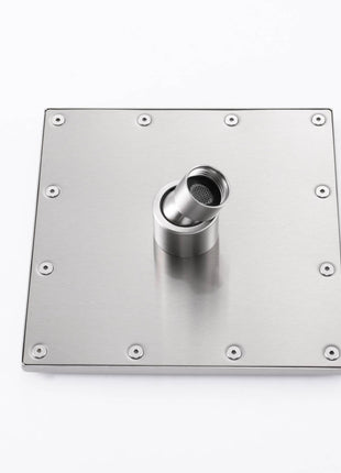 20 Inch Brushed nickel ceiling mount rainfall Mist shower systems 5 way thermostatic valve with 6 body jets and wall mount 6 inch regualr shower head