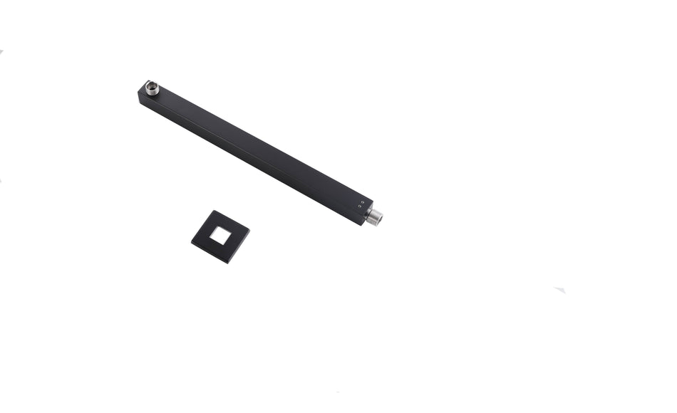 16inch matte black wall mount shower arm brass