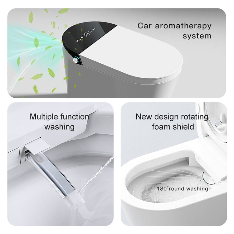 Smart Toilet Bidet Elongated Seat Unlimited Warm Water Wand Cleaning Remote Control Night Light