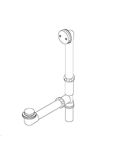 Tip-Toe Bath Tub Drain and Overflow with brass material pipes