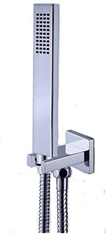 chrome handheld shower with shower holder and hose