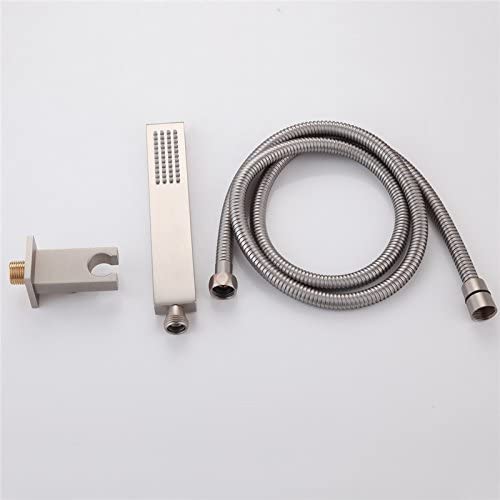 Brushed nickel brass handheld shower sprayer with brass shower holder and hose