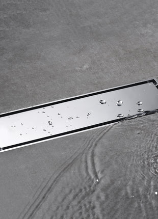 Chrome brass floor drain 11.8inch x 4.3 inch