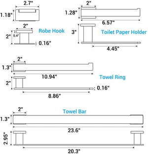 
                  
                    4-Piece Brass Brushed nickel Bathroom Hardware Set Towel Bar Towel Ring Toilet Paper Holder Robe Hook Tower Holder,Wall Mounted
                  
                
