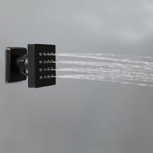
                  
                    12 inch or 16 inch  led light Ceiling Mounted Oil Rubbed Bronze 3 way thermostatic Shower Faucet System with 6 body jets
                  
                