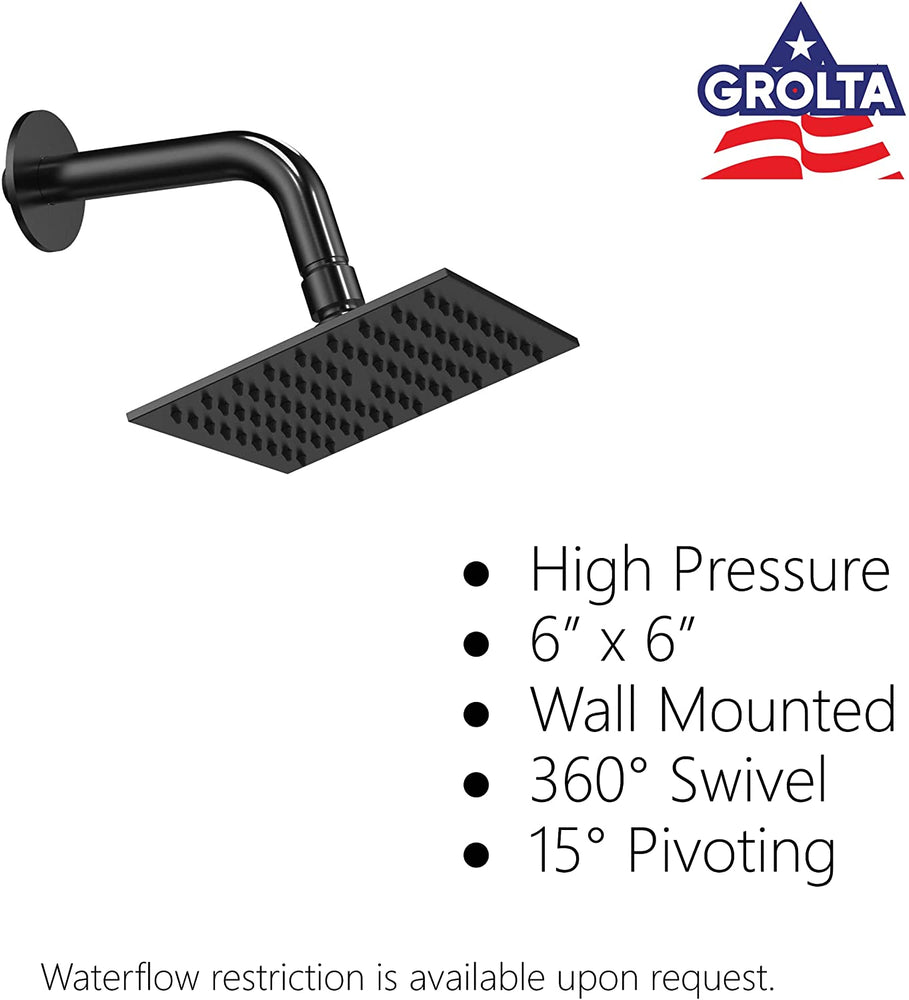 
                  
                    Matte Black Ceiling 12 Inch or 16 inch Rainfall Shower Head Wall Mount 6 Inch Regular High Water Pressure Shower Head 3 Way Thermostatic Shower Faucet Each Function Work All Together And Separately
                  
                
