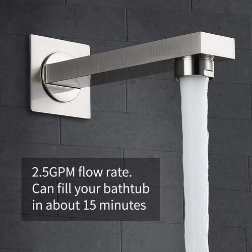 Ceiling mounted 3 functions Thermostatic Mixer System Brushed Nickel rain Shower Faucet Set Tub Spout Bath