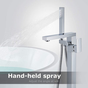 
                  
                    Chrome Floor Mount Bathtub Shower Faucet W/ Hand Shower Tub Filler Mixer Free Standing
                  
                