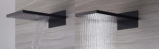 22 Inch Rainfall Waterfall Shower Head - Matte Black or brushed gold