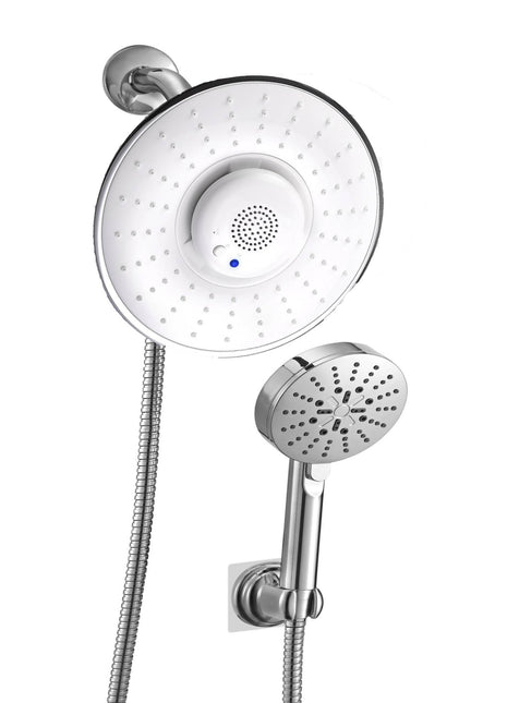 wireless bluetooth shower 8inch chrome 3 way brass diverter with 4inch multfunciton shower sprayer