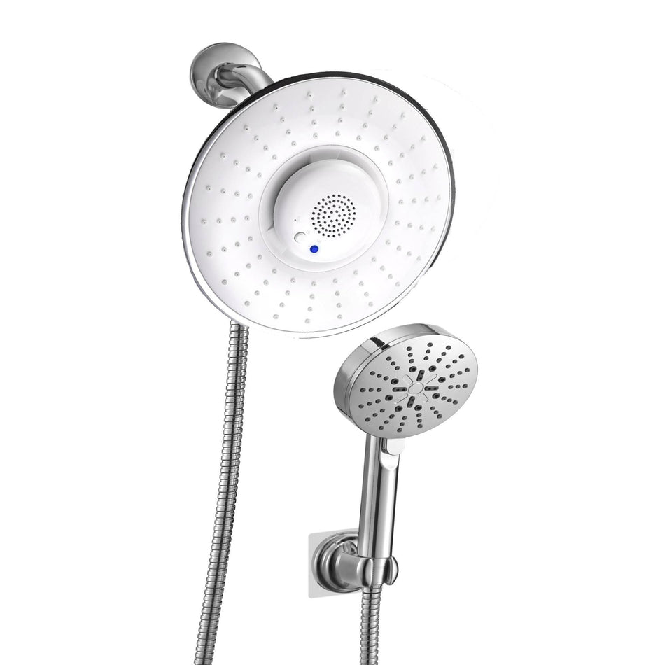wireless bluetooth shower 8inch chrome 3 way brass diverter with 4inch multfunciton shower sprayer