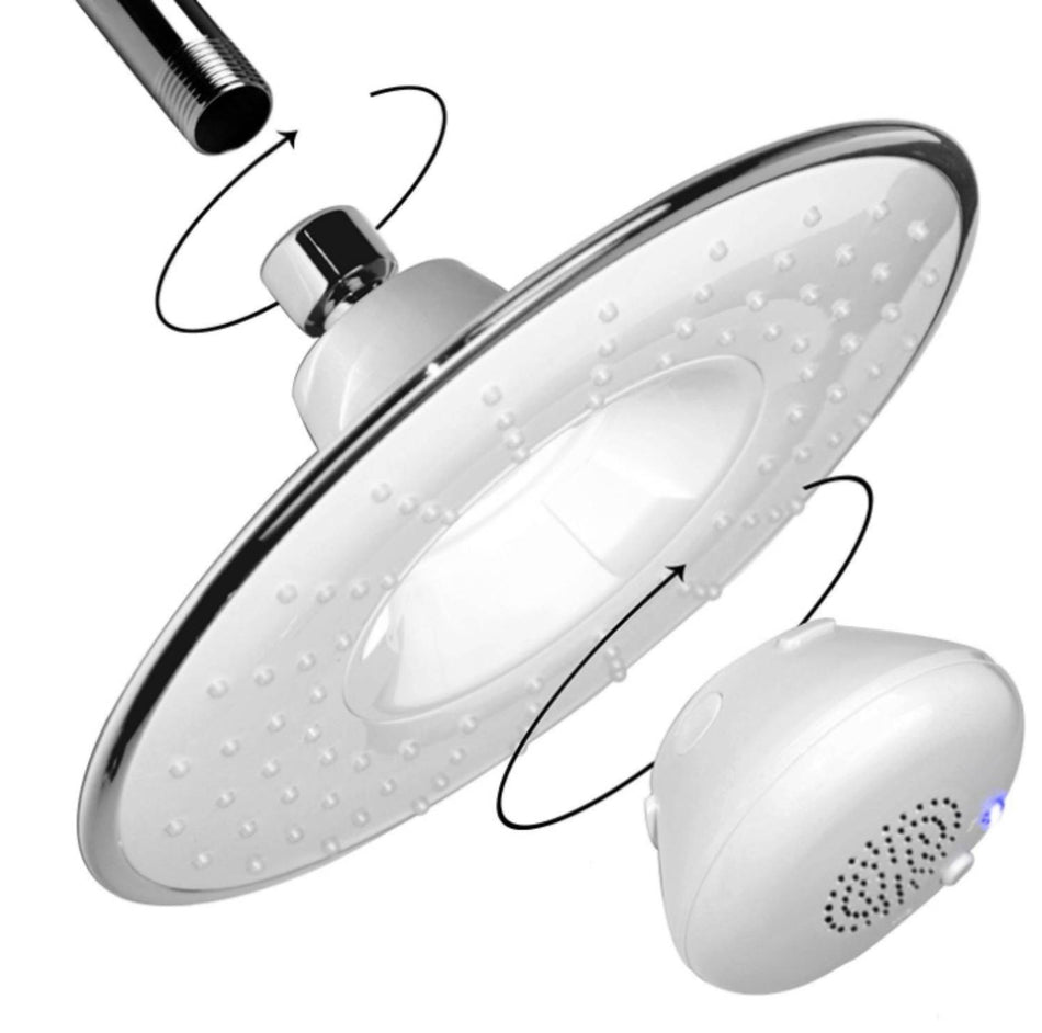 wireless bluetooth shower 8inch chrome 3 way brass diverter with 4inch multfunciton shower sprayer