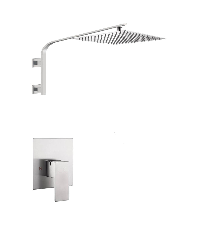 
                  
                    12 Inch Rain head big arc wall Mount Brushed Nickel Shower System two way or single way Rough-in Valve Body with trim
                  
                