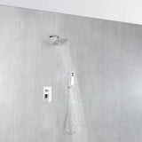 Chrome 6 inch regular or 8 INCH 3 LED colors regular head Wall Mounted Rainfall Shower Faucet with Hand Shower Mixer Tap