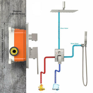 
                  
                    20inch 3 LED colors Ceiling Mounted Chrome Rainfall Shower Faucet with Hand Shower Mixer Tap
                  
                