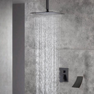 
                  
                    12inch or 16 inch ceiling mounted Rainfall Oil Rubbed Bronze Shower Faucet Set System with waterfall tub spout
                  
                