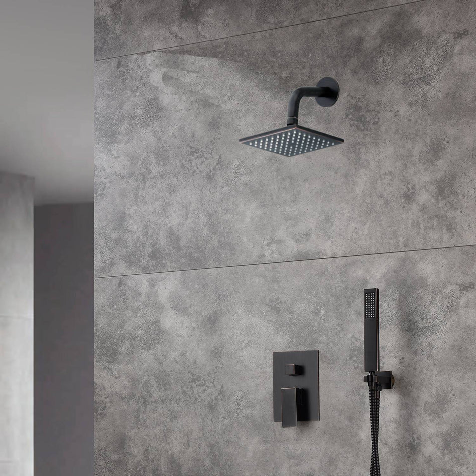 Oil Rubbed Bronze 6 inch Regular shower head 2 way Shower Faucet System
