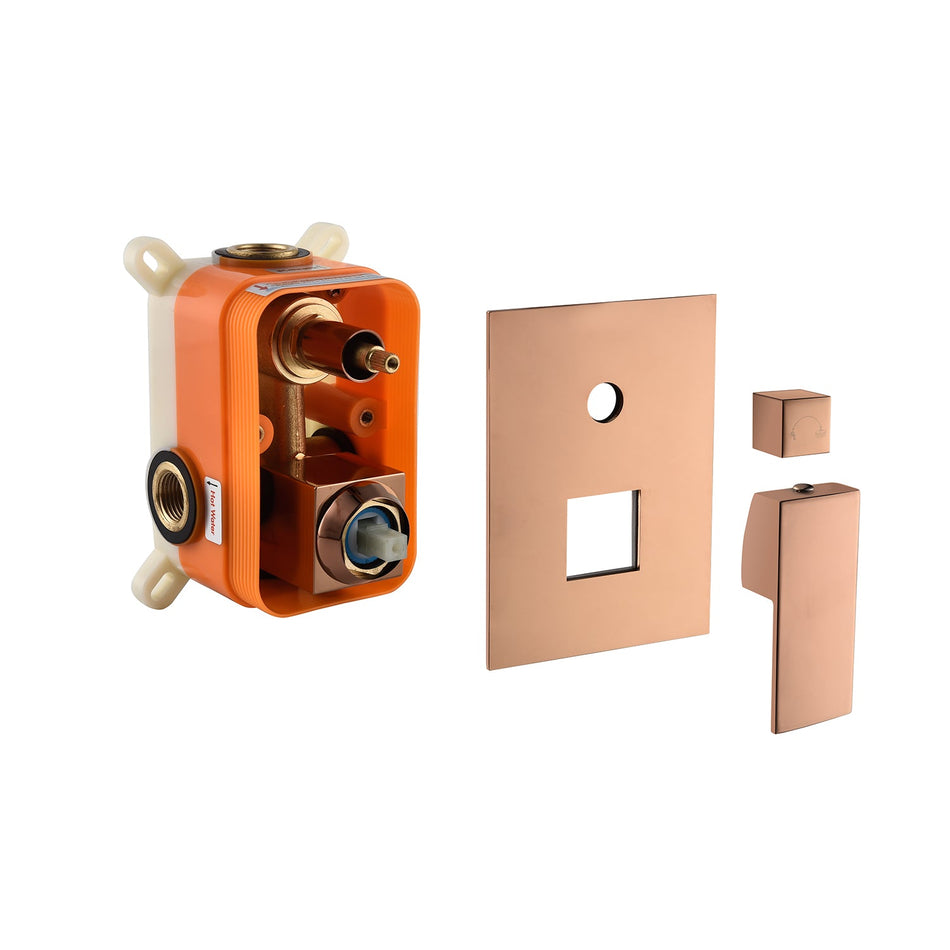12inch Rose Gold wall mounted Shower System With waterfall tub spout