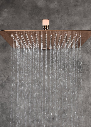 12inch Rose Gold wall mounted Shower System With waterfall tub spout