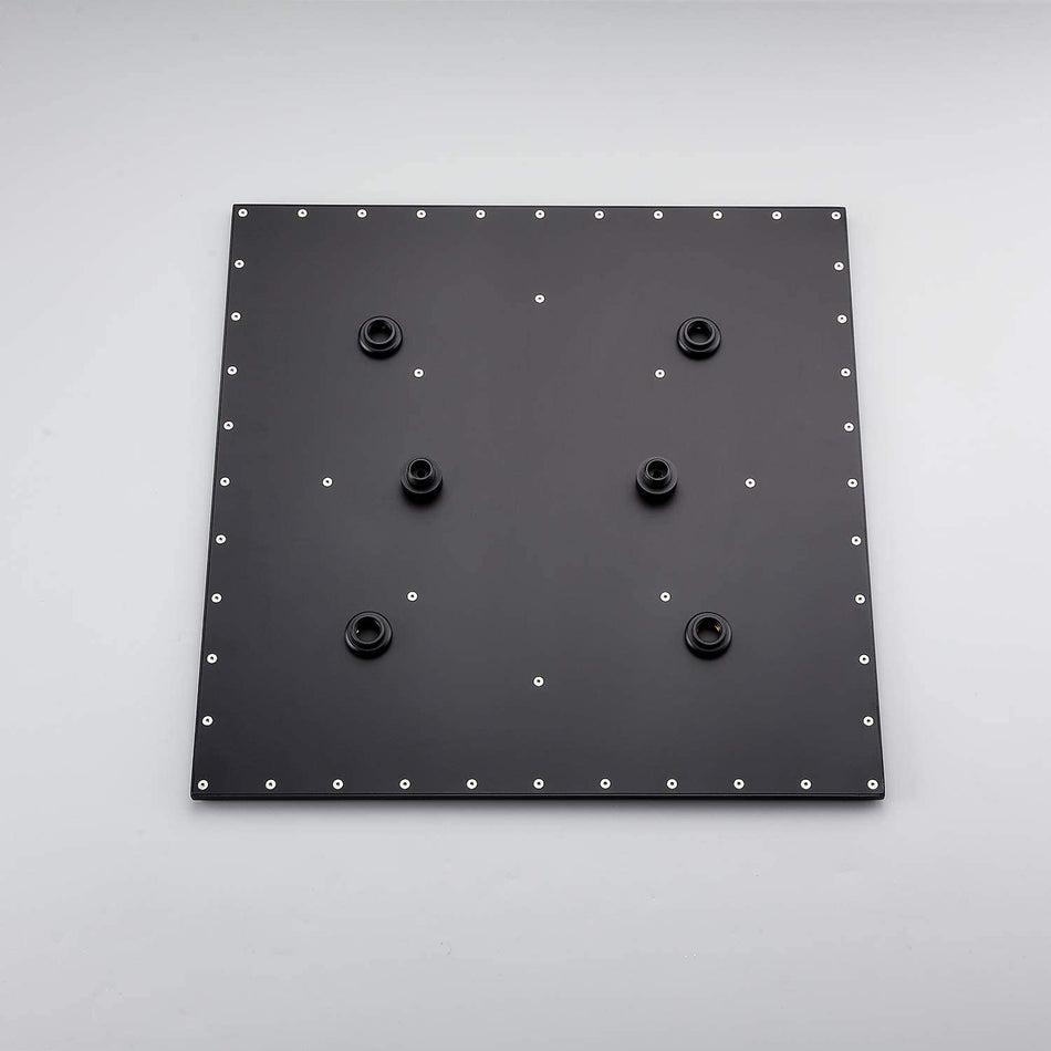 20inch LED Rainfall matte black 4 way digital thermostatic shower faucet with sliding bar and 4inch body jets