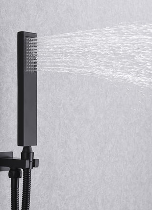 20'' Flushed on ceiling matte Black 3 way thermostatic shower faucets without body jets