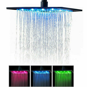 
                  
                    3 way Ceiling mounted 12 inch or 16 inch LED Matte Black anti-scald pressure balance Digital display valve  LED Shower Faucet with 6 body jets
                  
                