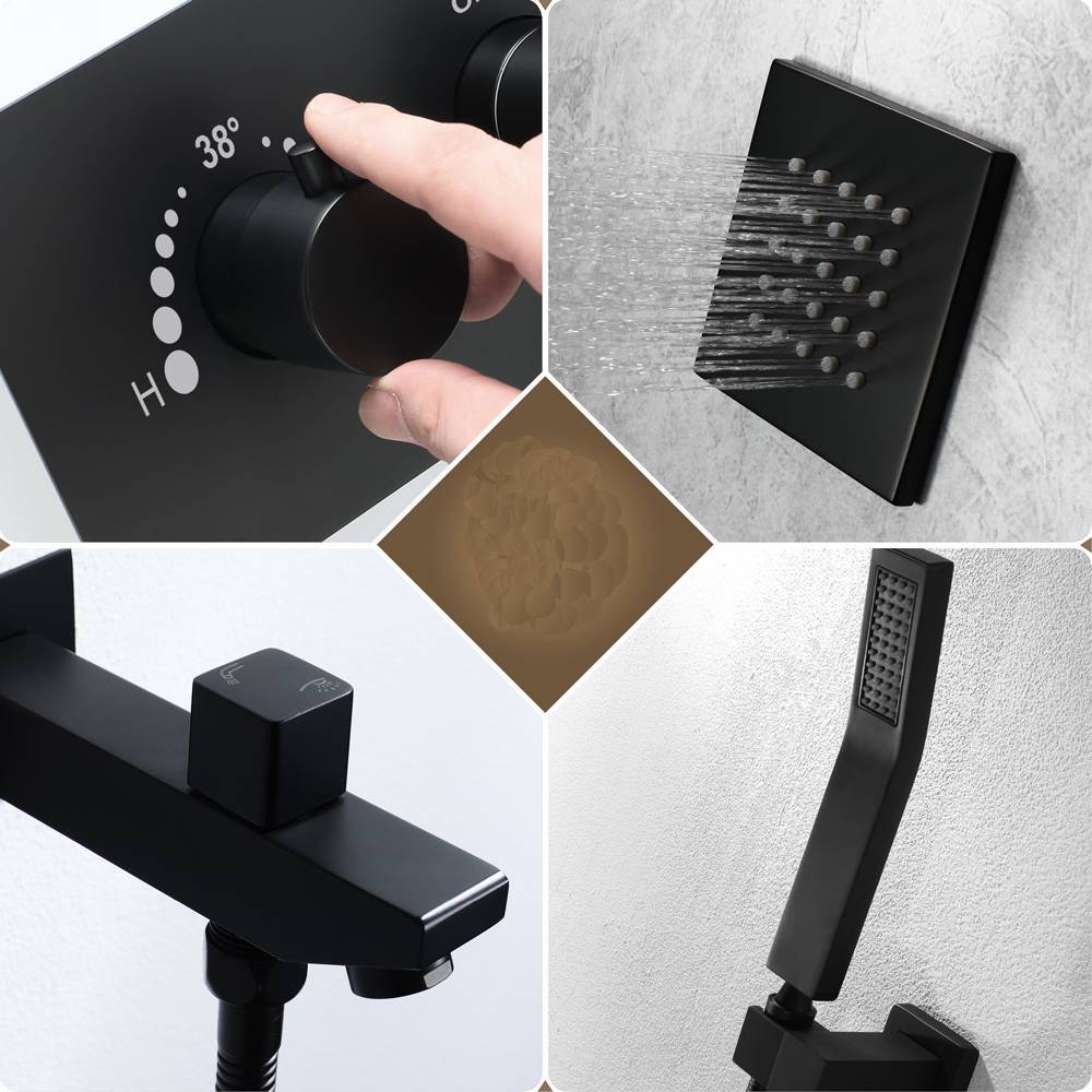 
                  
                    16inch 64 LED colors Matte Black Flushed in Bluetooth Music 4 Way Thermostatic Shower Faucet with 4 Inch Body Jet
                  
                
