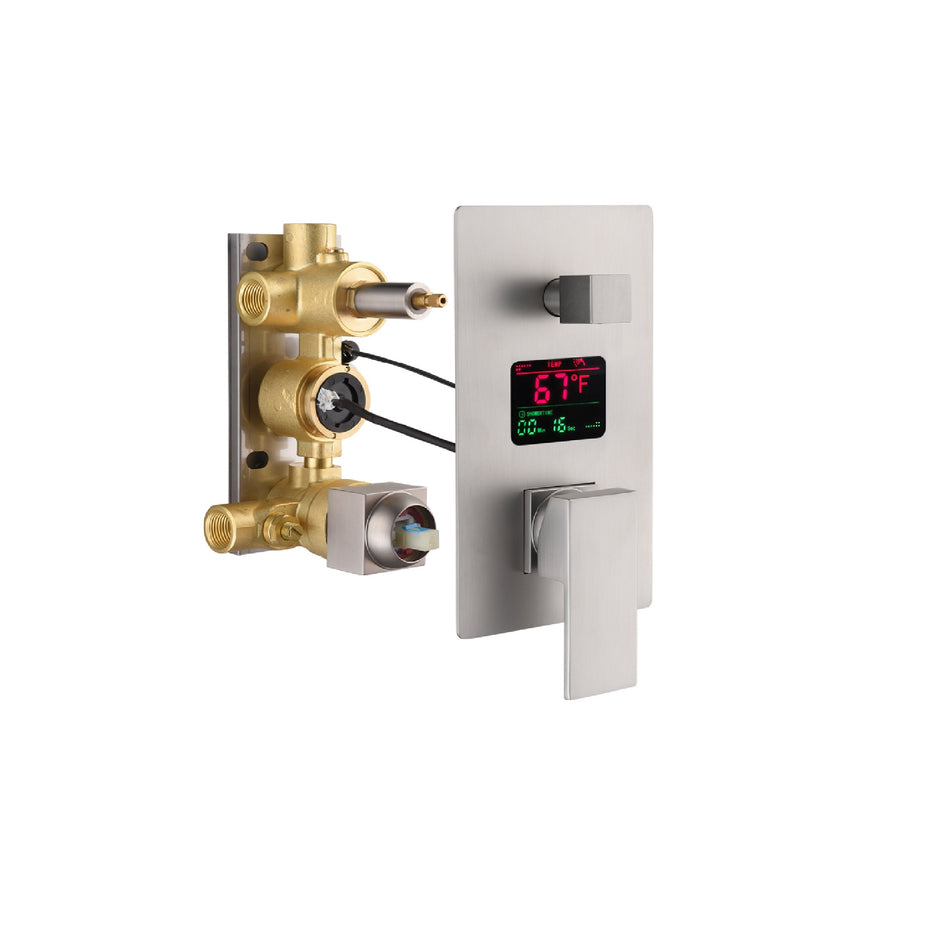 3 way digital display anti scald pressure balance rough in valve with trim