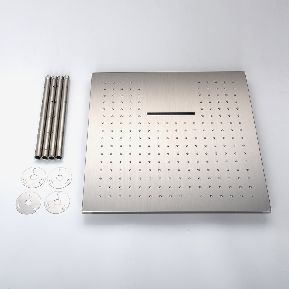 20'' Brushed Nickel waterfall rainfall Shower Head Ceiling Mounted Rainfall